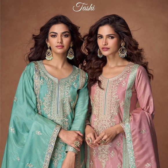 Elegant Pink Embroidered Suit - Picture 7 of 10